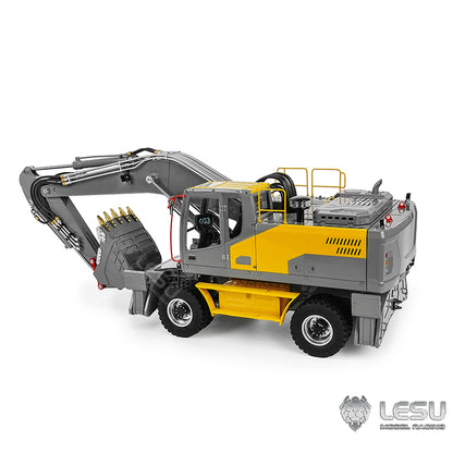 1/14 LESU RC Hydraulic Excavator Aoue ET30H Wheeled Digger Assembled and Painted Model Light System Pump Valve