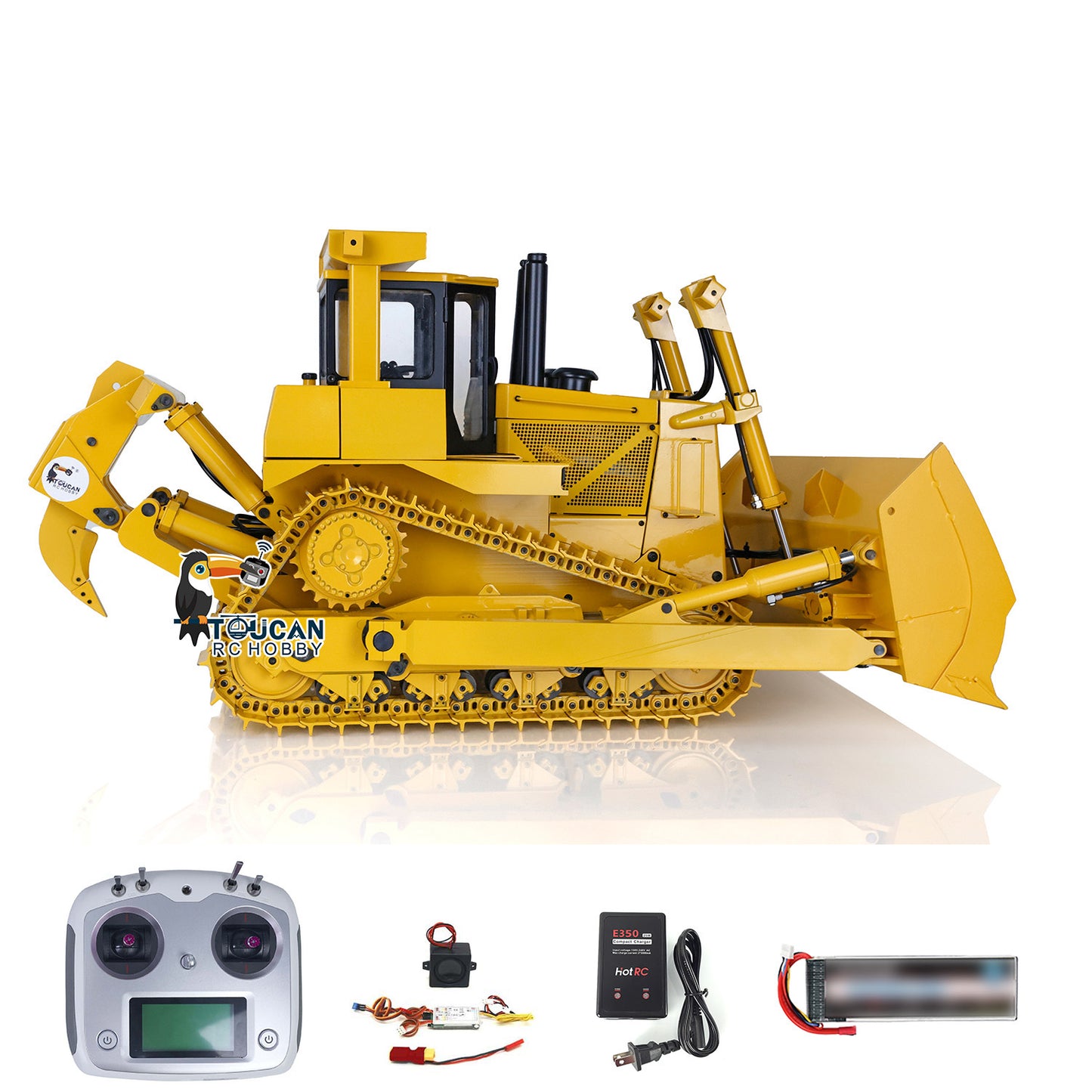 JDModel DXR2 Metal 1/14 RC Hydraulic Bulldozer Remote Controlled Heavy-duty Dozer W/ 201 Sound System