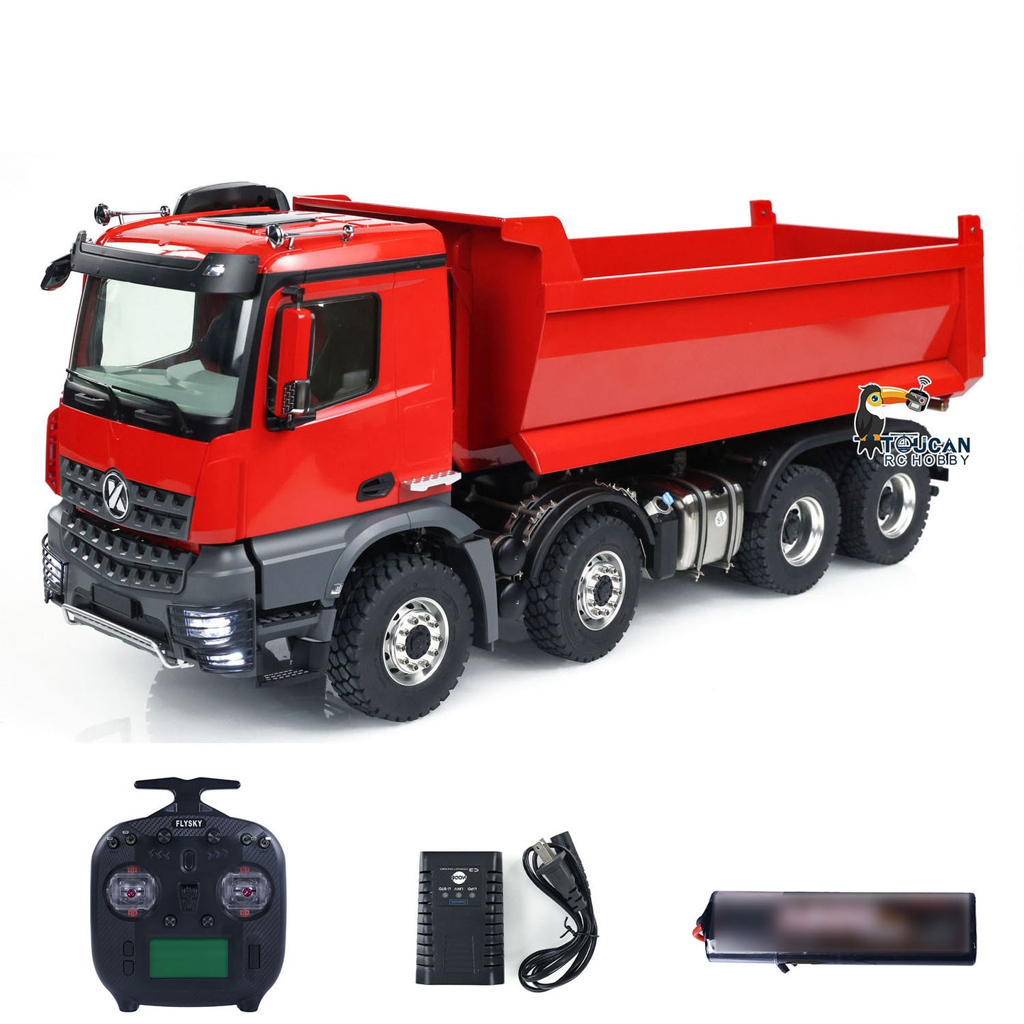 Kabolite 1/14 K3366 RC Hydraulic Tipper Car 8X8 Radio Control Dumper Truck Model 673.3x208.2x273mm Light Sound System