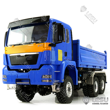 IN STOCK LESU 1/14 Metal Remote Controlled TGS Three-way Transmission Dumper Truck Hydraulic Lights Sound System ESC Servo