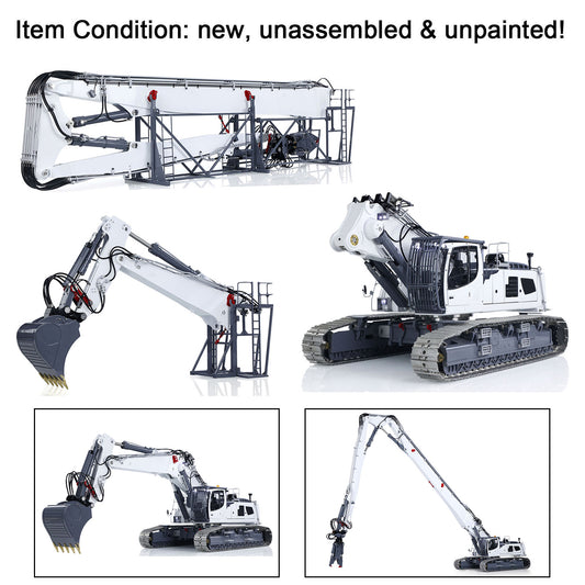 LESU 1/14 RC Full Hydraulic Excavator LR960 KIT DIY Demolition Digging Arm Model 2 Type Arms 13CH Valve Unassembled Unpainted