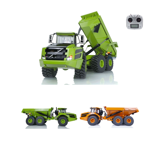 XDRC 1/14 Remote Control Dump Truck 6X6 RC Hydraulic Articulated Vehicle A40G Model Construction Truck Light Sound Painted Assembled Radio Controlled Model