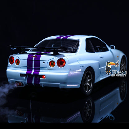 Capo 4WD 1/8 RC Racing Car R34 4x4 High Speed Metal RTR Drift Cars Sound Smoking