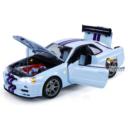 Capo 4WD 1/8 RC Racing Car R34 4x4 High Speed Metal RTR Drift Cars Sound Smoking