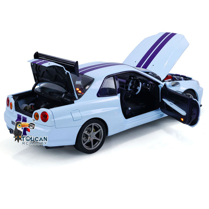 Capo 4WD 1/8 RC Racing Car R34 4x4 High Speed Metal RTR Drift Cars Sound Smoking