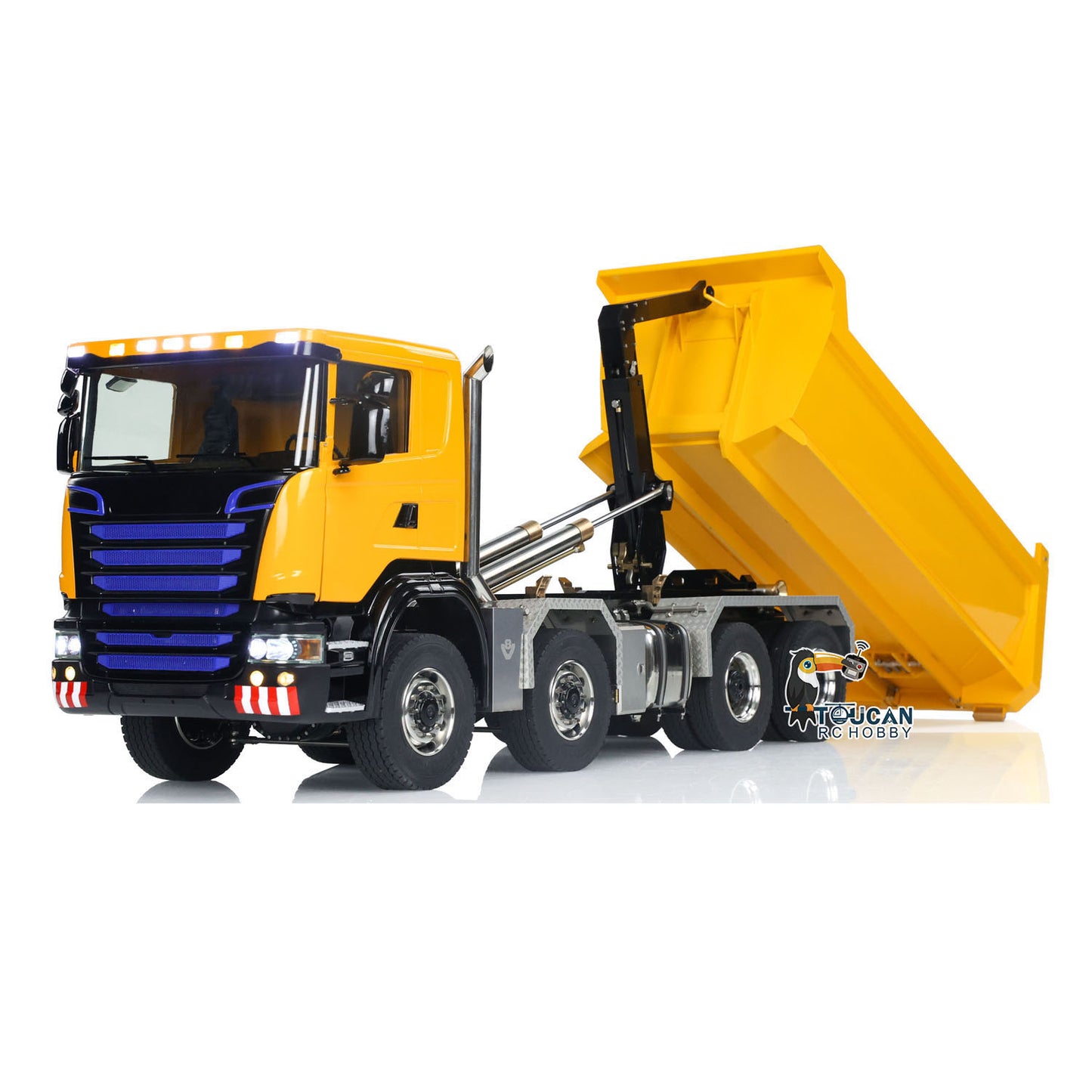 Metal 1/14 Scale Remote Control Hydraulic Dump Truck 8x8 Full Tipper Car Differential Dumper