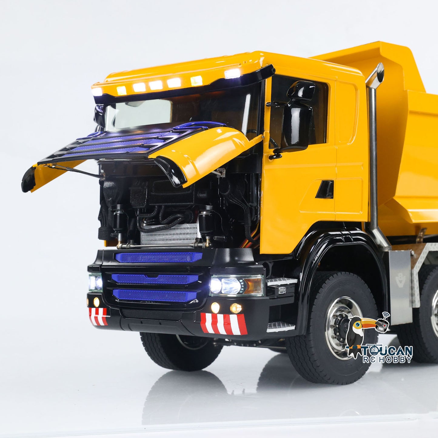 Metal 1/14 Scale Remote Control Hydraulic Dump Truck 8x8 Full Tipper Car Differential Dumper