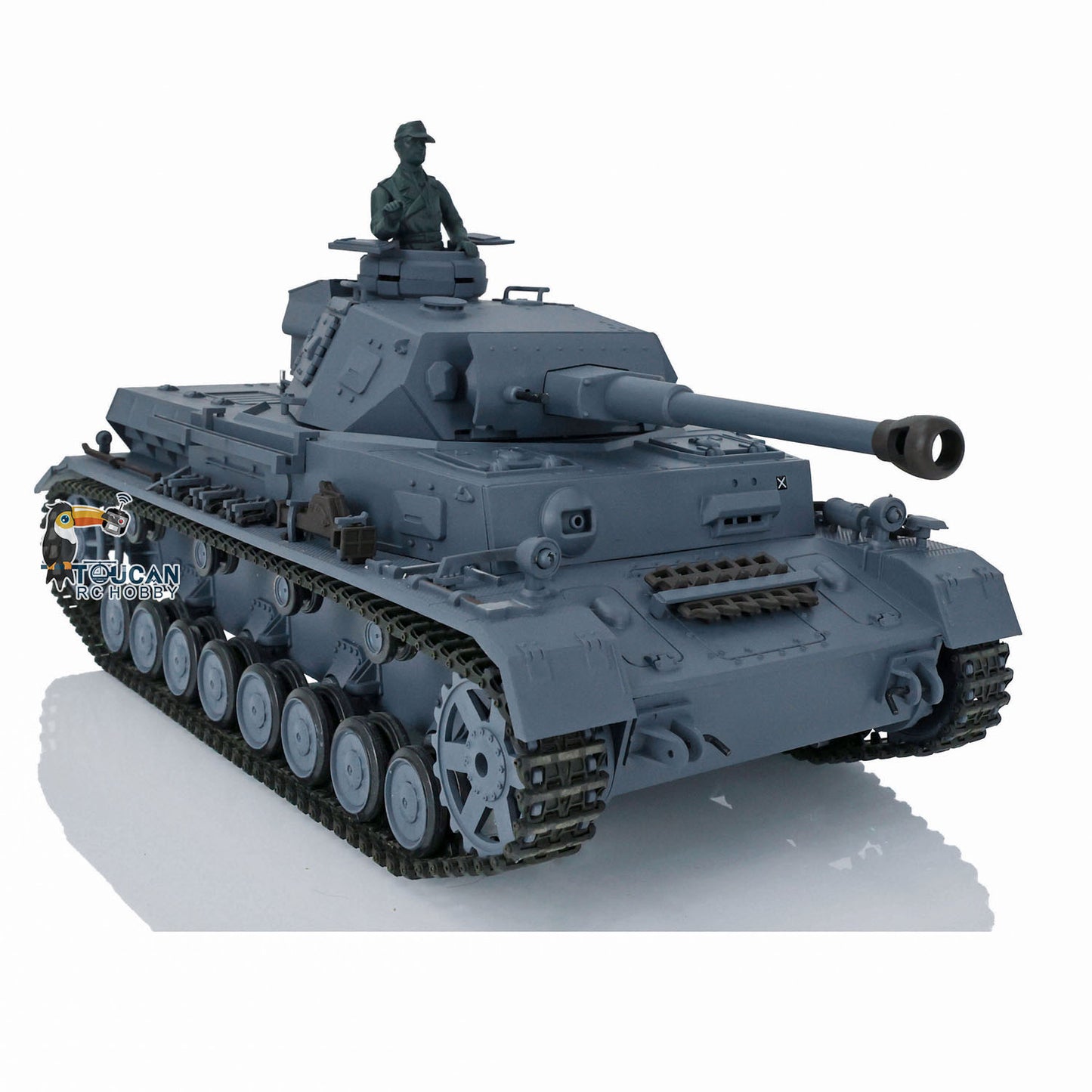 Henglong 1/16 7.0 Radio Control Tank 3859 RC Plastic German Panzer IV F2 w/ 360Degrees Rotating Turret Steel Gearbox Infrared Battle Sys