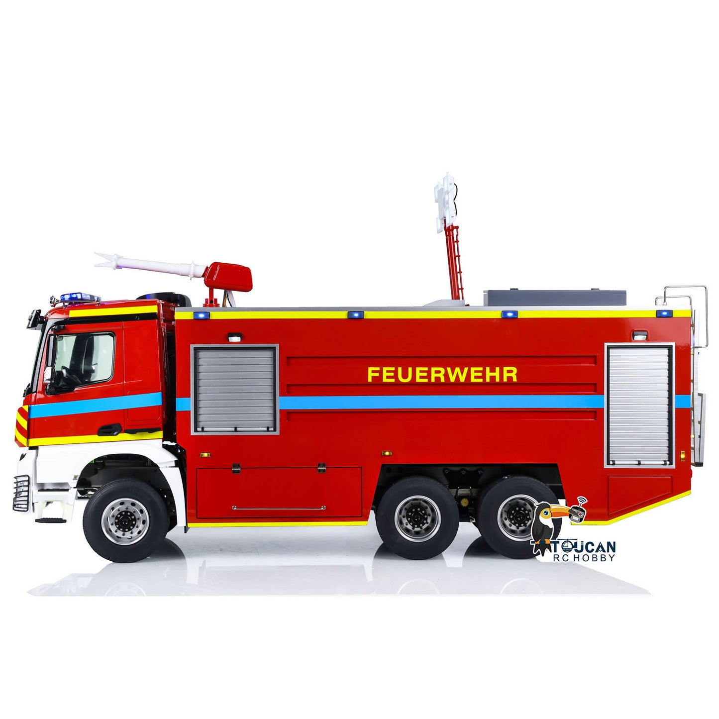 1/14 RC Fire Fighting Truck 6x6 Metal Chassis Remote Control Fire RTR Car Model Assembled and Painted 2-speed Transmission