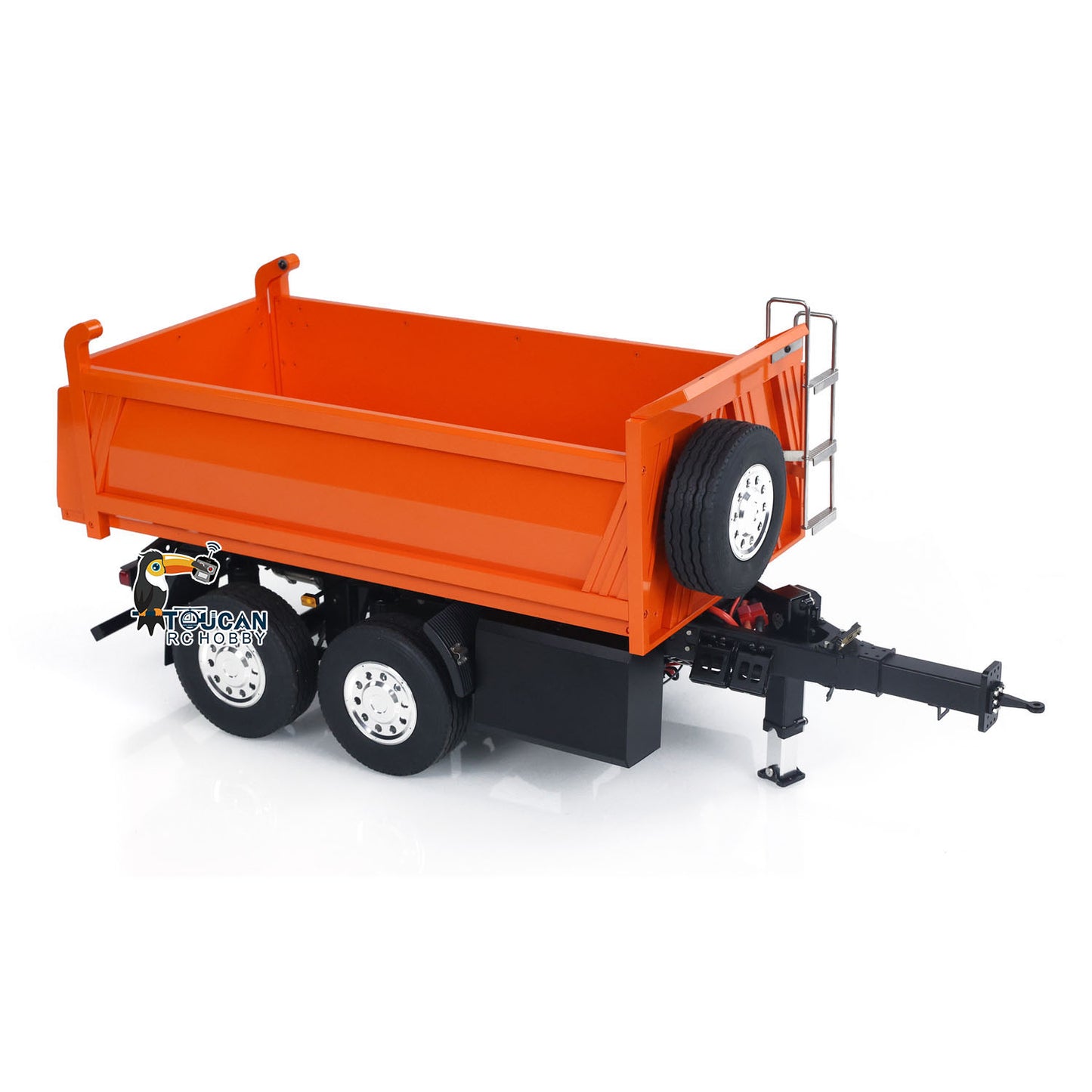 LESU Metal 1/14 2-Axle RC Hydraulic Equipment Radio Controlled Self-dumping Simulation Full Trailer DIY Models Painted