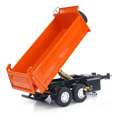 LESU Metal 1/14 2-Axle RC Hydraulic Equipment Radio Controlled Self-dumping Simulation Full Trailer DIY Models Painted