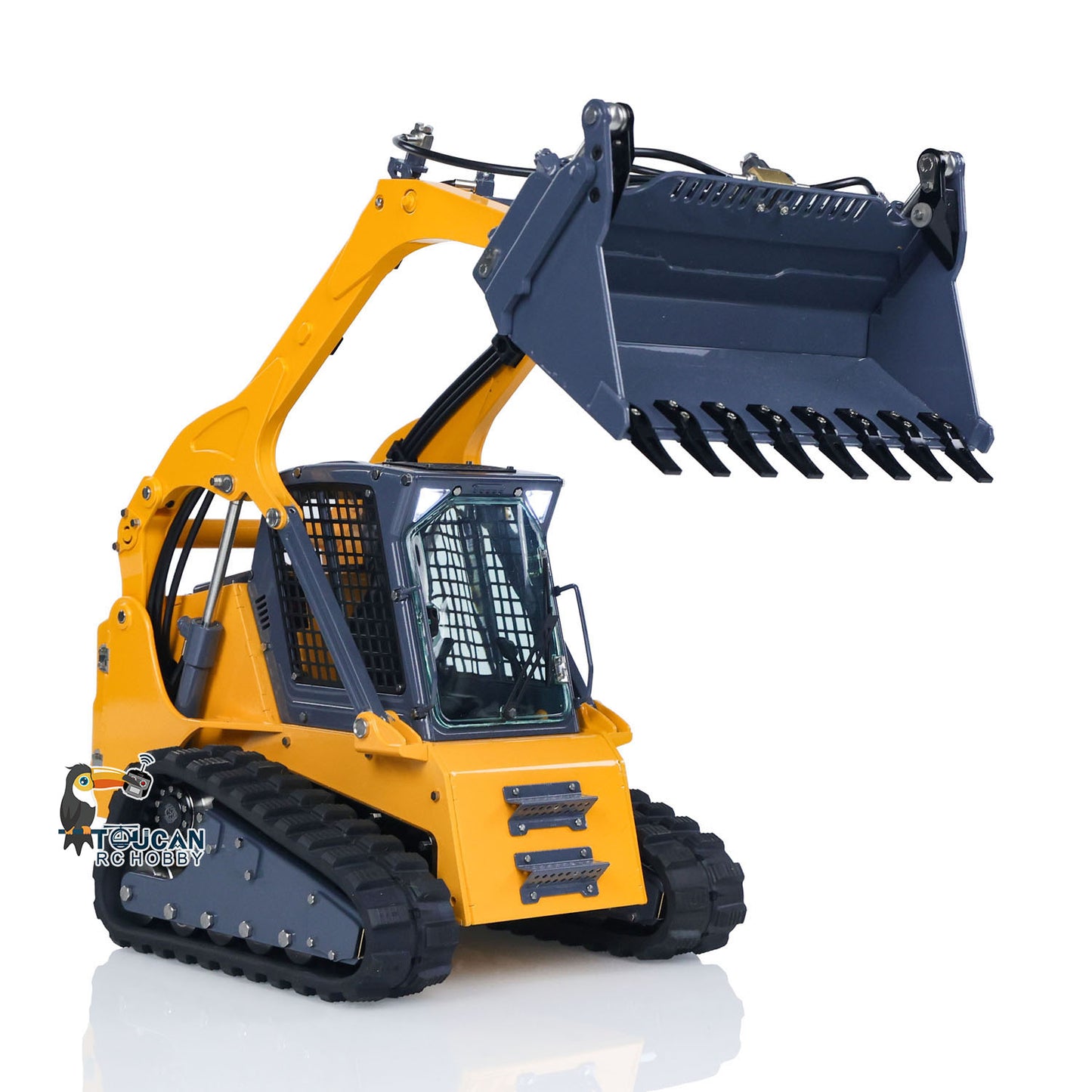 LESU 1/14 RC Metal Aoue LT5 Hydraulic Skid-Steer Loader Radio Controlled Painted Tracked Model W/ Sound Light System Pump