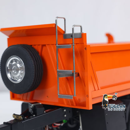 LESU Metal 1/14 2-Axle RC Hydraulic Equipment Radio Controlled Self-dumping Simulation Full Trailer DIY Models Painted