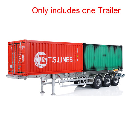 Metal Frame Trailer 3 Axles Trailers for 1/14 RC Tractor Radio Controlled Truck 40 Feet Container Assembled Models