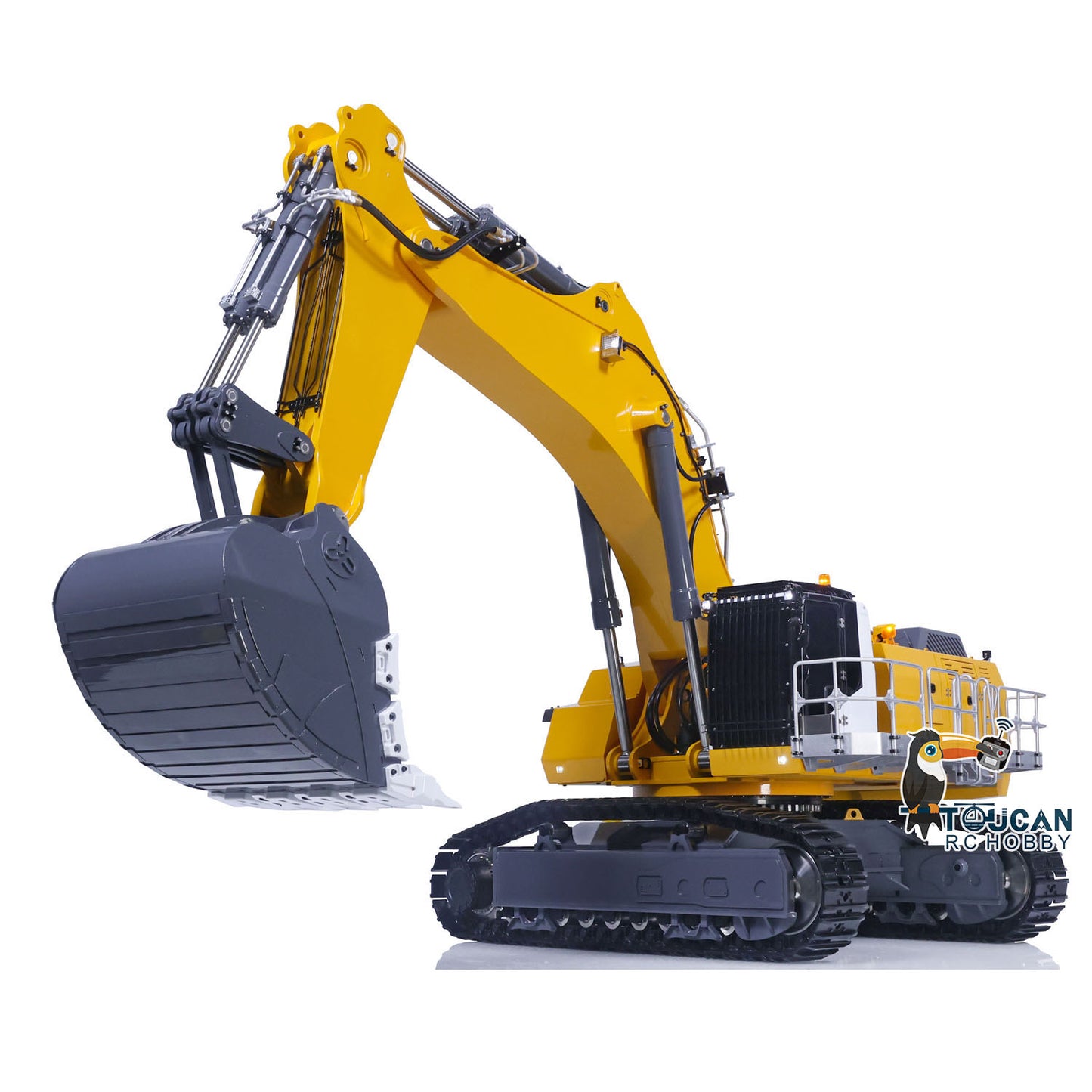 SURPRISE SPECIAL OFFER USED 1/14 LESU AOUE 9150 RC Hydraulic Double Pump Excavator Light System Heavy Backhoe Shovel Painted Car