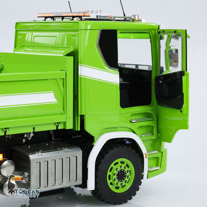 LESU 770S 1/14 6x6 RC Hydraulic Dumper Truck 3-way Remote Controlled Tipper Model Light Sound Smoke