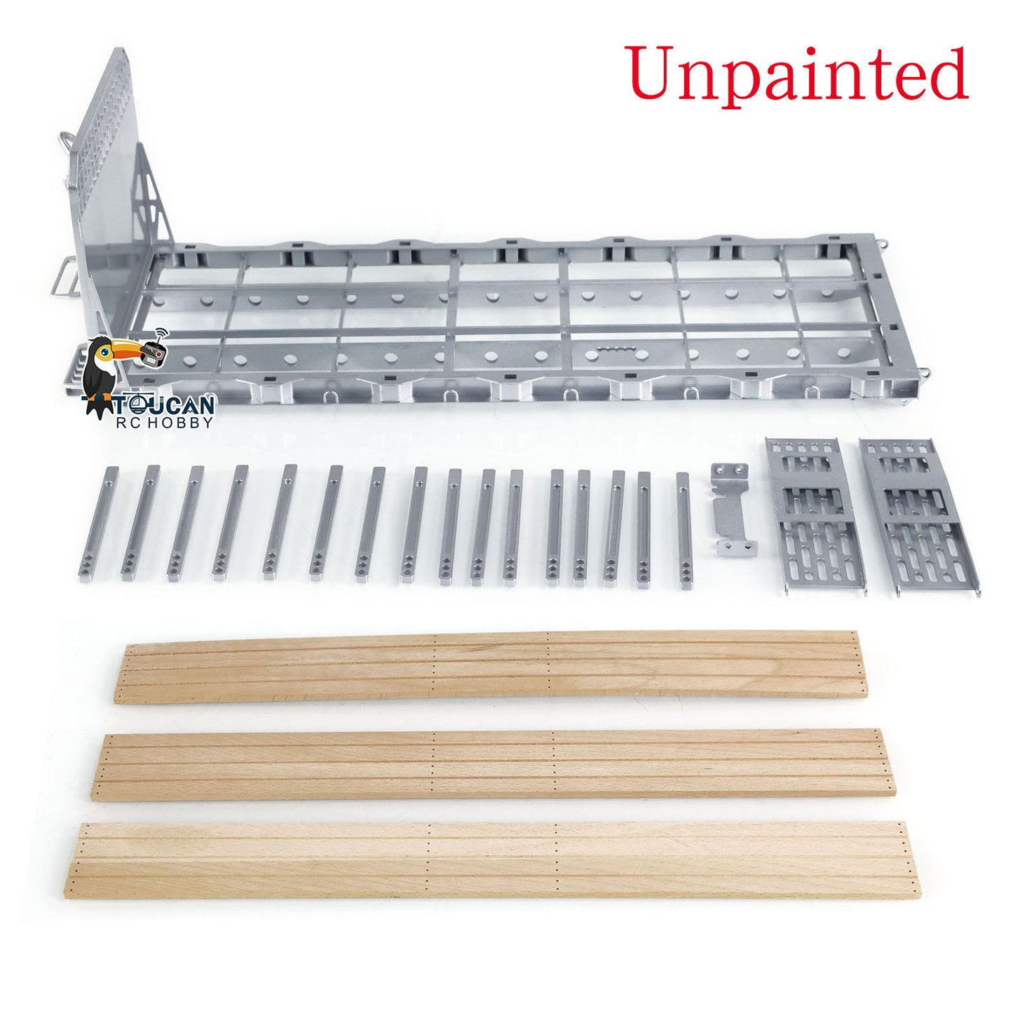 1/14 LESU RC Tamiye Hydraulic Flat Bed Ramp for Roll On/Off Tipper Metal Model Upgrade DIY Truck