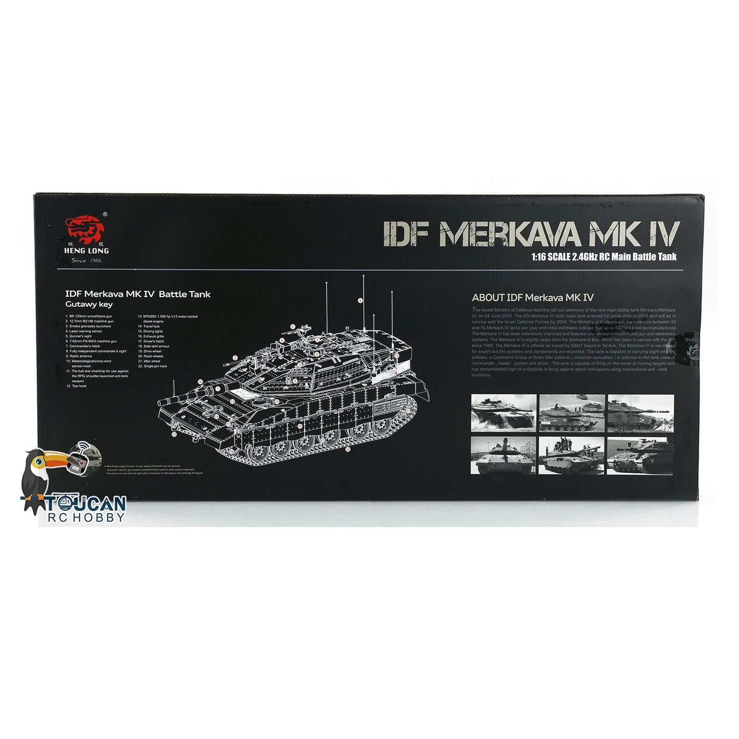 Heng Long 1/16 RC Battle Tank IDF Merkava MK IV 3958 Turret 360 Degree Rotating Barrel Recoil Radio Controlled Model