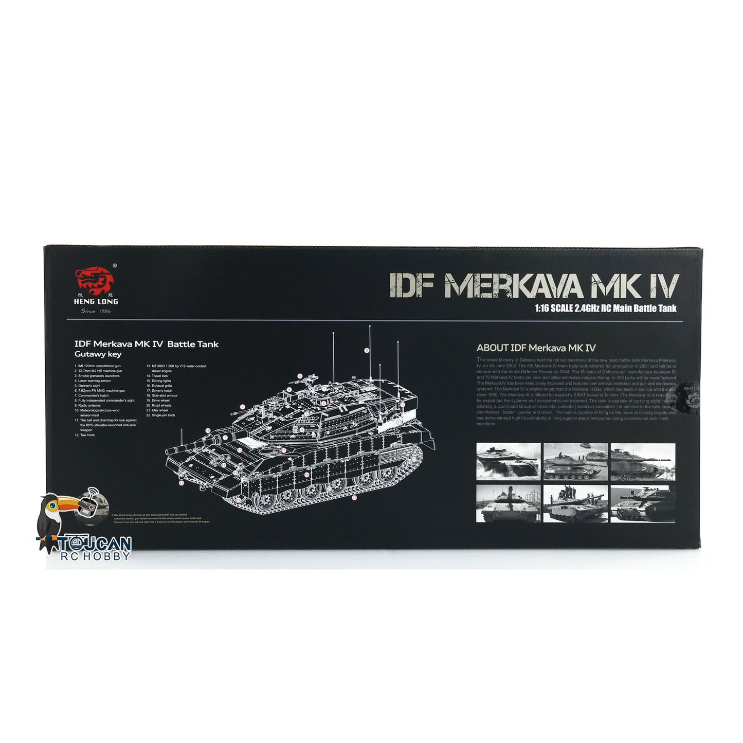 Heng Long 1/16 RC Battle Tank IDF Merkava MK IV 3958 Turret 360 Degree Rotating Barrel Recoil Radio Controlled Model