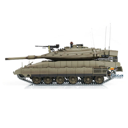 1:16 RC Military Battle Tanks Heng Long IDF Merkava MK IV 3958 Upgraded Edition W/ Metal Driving Gearbox Tracks RC Model