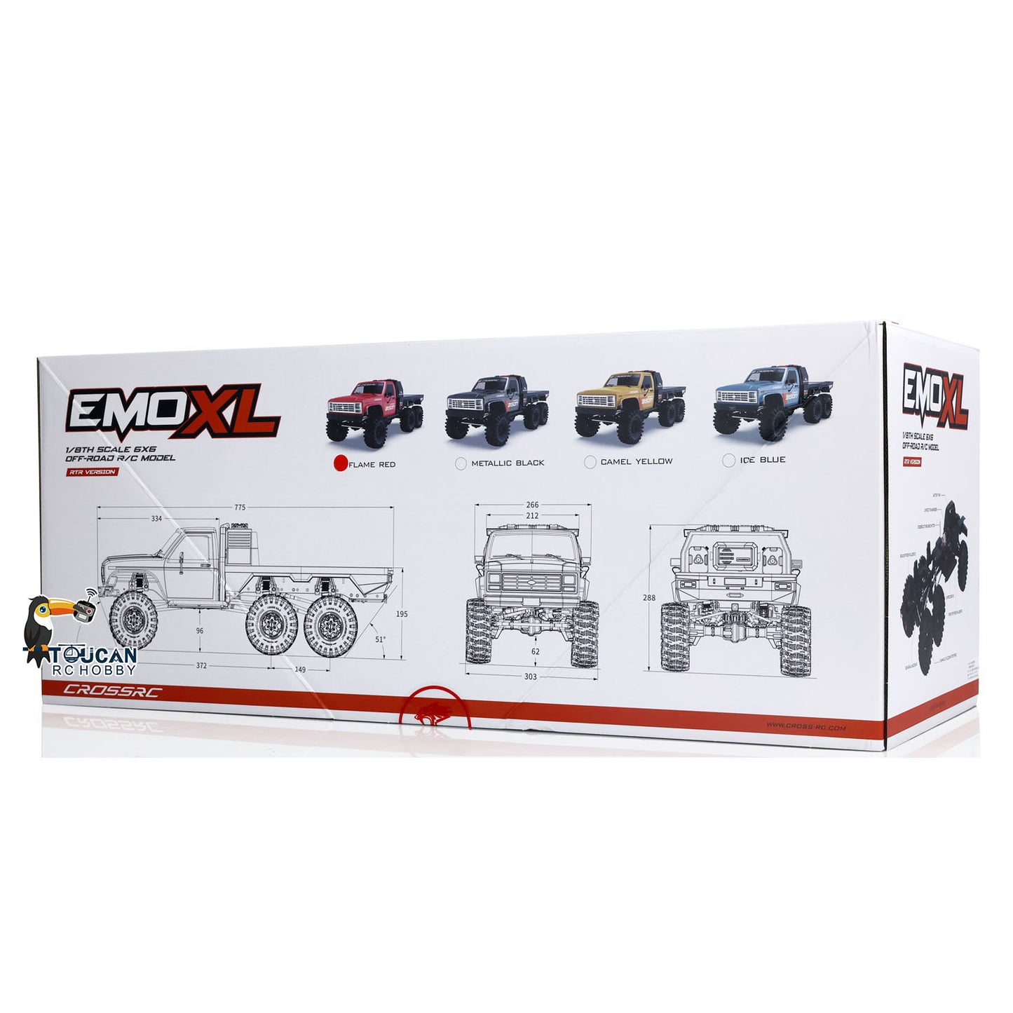 CORSSRC EMO XL 1/8 6WD 6x6 RC Crawler Car Radio Control Off-road Hauler Vehicles DIY Model Two-speed Transmission 775*302*288mm