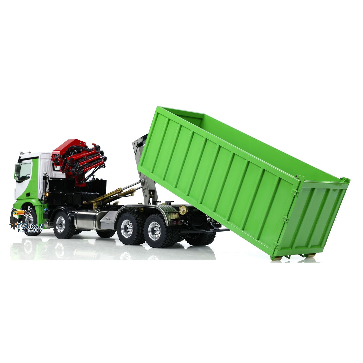 Metal LESU 1/14 RC Hydraulic Crane Dump Truck 8x8 RTR Car 3348 Dumper Waste Bin PL18EV Remote Controller Vehicle 2-Speed Gearbox