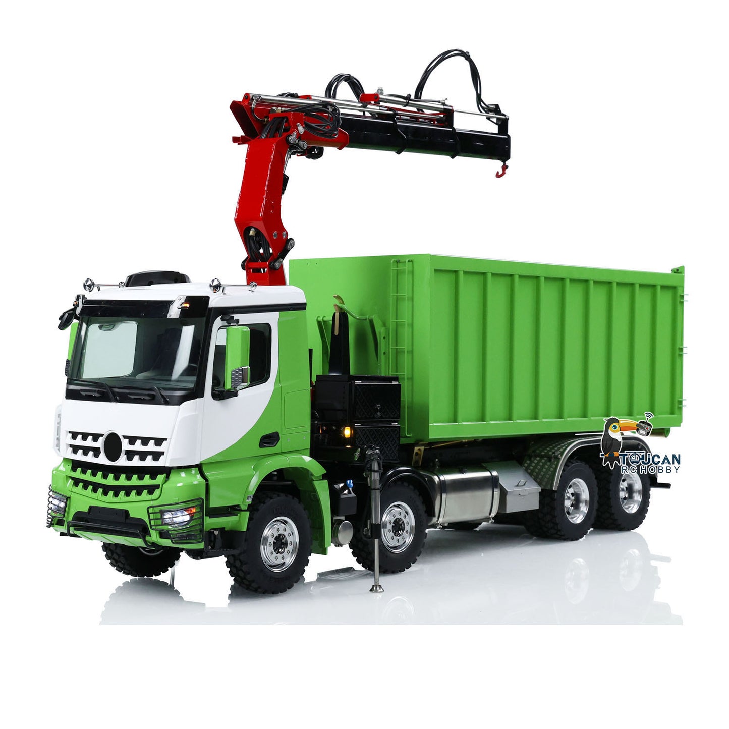 Metal LESU 1/14 RC Hydraulic Crane Dump Truck 8x8 RTR Car 3348 Dumper Waste Bin PL18EV Remote Controller Vehicle 2-Speed Gearbox