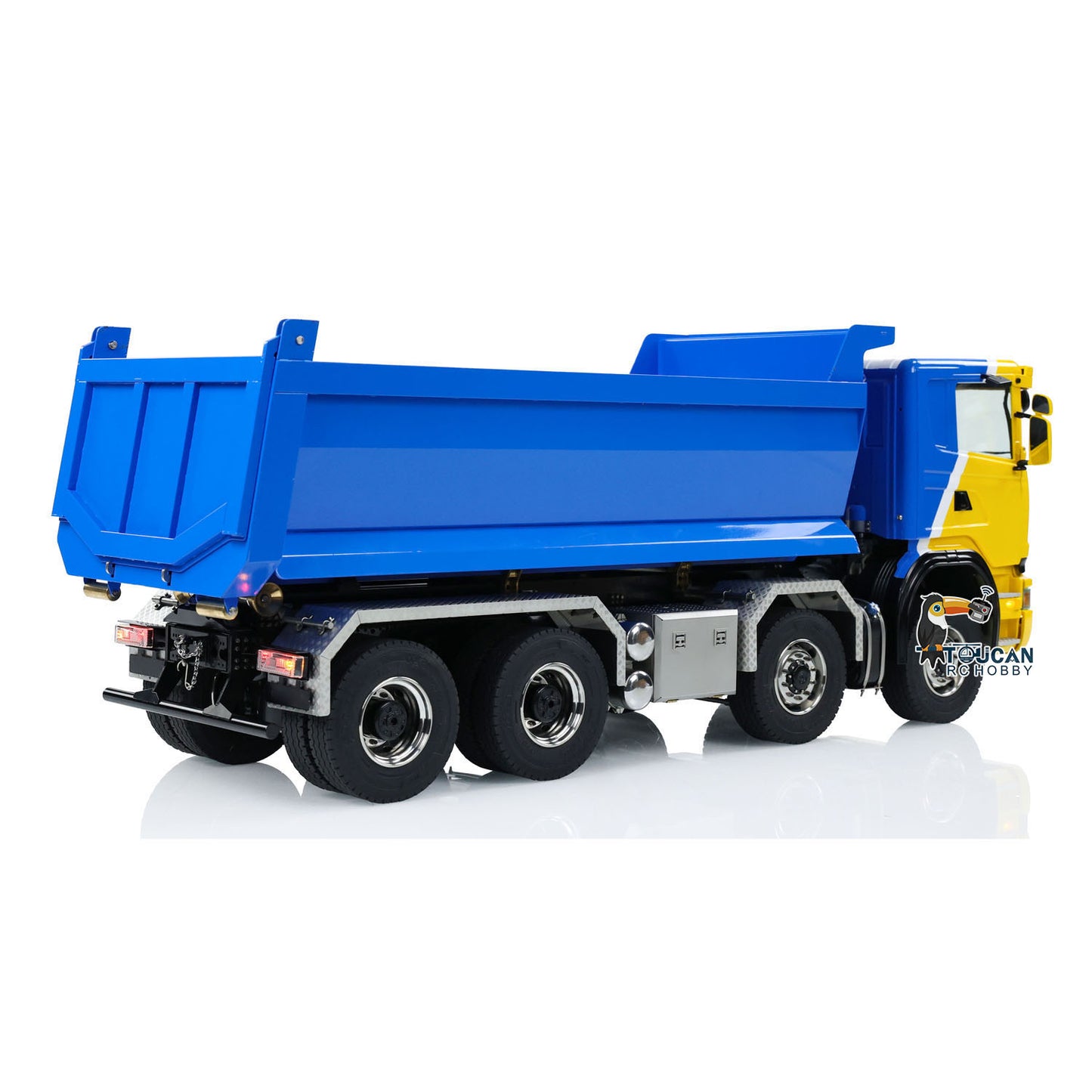 Metal 1/14 Hydraulic RC Dump Truck 8x8 Full Dumper Car With U-shaped High Bucket Differential Lock Axles SC Emulated Car Models