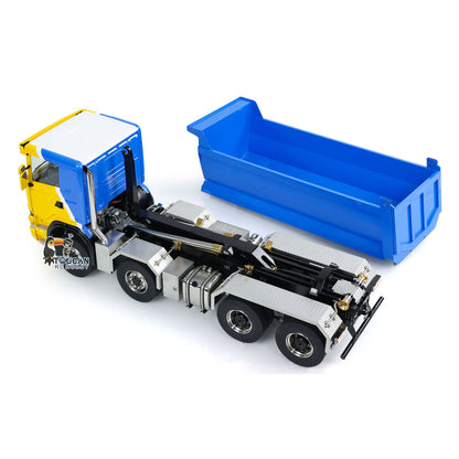 Metal 1/14 Hydraulic RC Dump Truck 8x8 Full Dumper Car With U-shaped High Bucket Differential Lock Axles SC Emulated Car Models