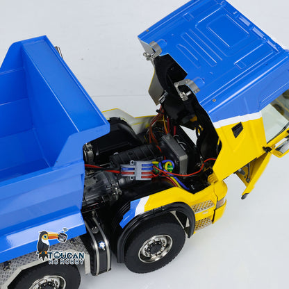 Metal 1/14 Hydraulic RC Dump Truck 8x8 Full Dumper Car With U-shaped High Bucket Differential Lock Axles SC Emulated Car Models