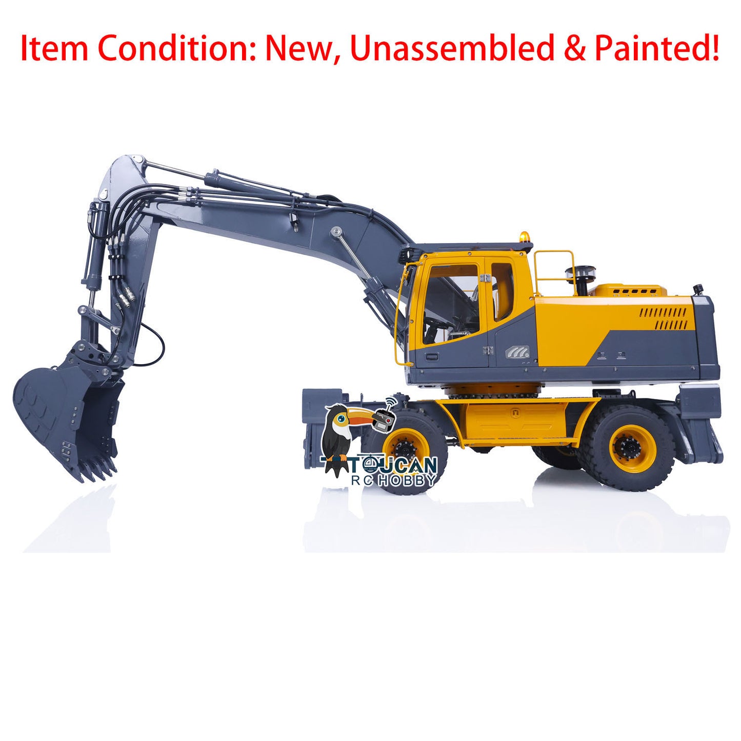 1/14 LESU RC Metal Hydraulic Aoue ET30H Wheeled Excavator Model Pump Cabin Sticker Display Grapple Ripper Bucket Scraper Compactor