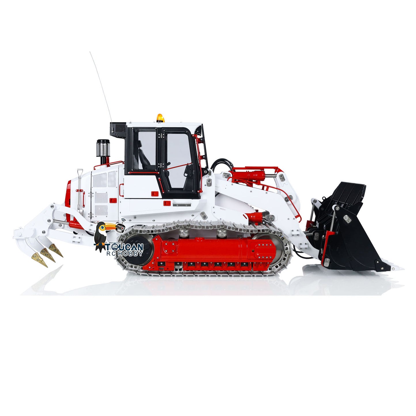 LESU 973K 1/14 Hydraulic RC Loader Upgrade Metal Tracked Construction Car Crawler Loader Openable Bucket Rear Plow Assembled