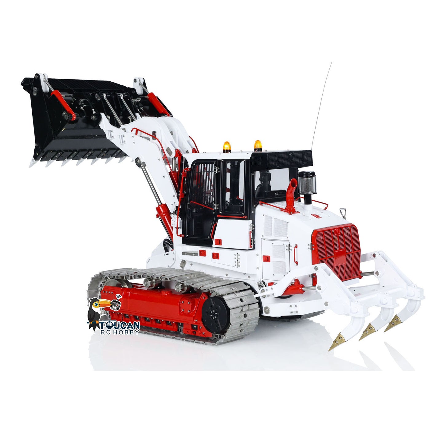 LESU 973K 1/14 Hydraulic RC Loader Upgrade Metal Tracked Construction Car Crawler Loader Openable Bucket Rear Plow Assembled