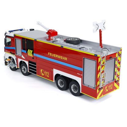 IN STOCK 8x4 1/14 Scale Metal RC Fire Fighting Truck Chassis Radio Control Fire Car Light Sound FlySky ST8 Motor Servo Assembled Painted