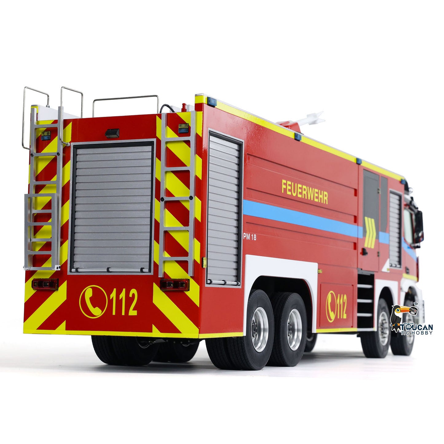 IN STOCK 8x4 1/14 Scale Metal RC Fire Fighting Truck Chassis Radio Control Fire Car Light Sound FlySky ST8 Motor Servo Assembled Painted