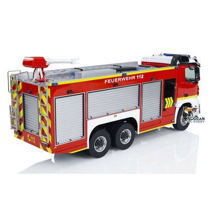 IN STOCK 1/14 Scale 6x4 RC Fire Vehicles Metal Chassis Remote Controlled Fire Fighting Equipment Truck Hobby Model Sound Light System