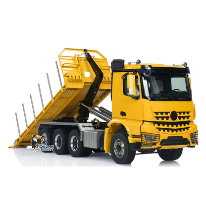 1/14 8x8 RC Hydraulic Dumper Car Roll Off Full Dump Rear Axle Steering with U-shaped High Short Standard Bucket Timber Flatbed