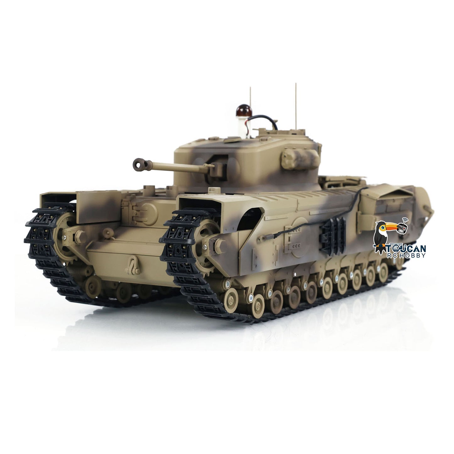 1/16 Military RC Battle Tank Churchill Mk.VII Metal Tracks Tongde Electric Tanks Painted and Assembled Smoke Unit