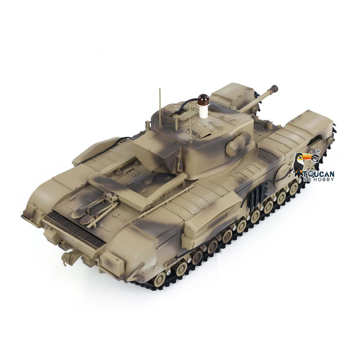 1/16 Military RC Battle Tank Churchill Mk.VII Metal Tracks Tongde Electric Tanks Painted and Assembled Smoke Unit