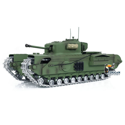 US STOCK Tongde 1/16 Military RC Tank Churchill Mk.VII Metal Tracks Wheels Gearbox Infrared Battle Model Radio Control Armored Vehicles Battery