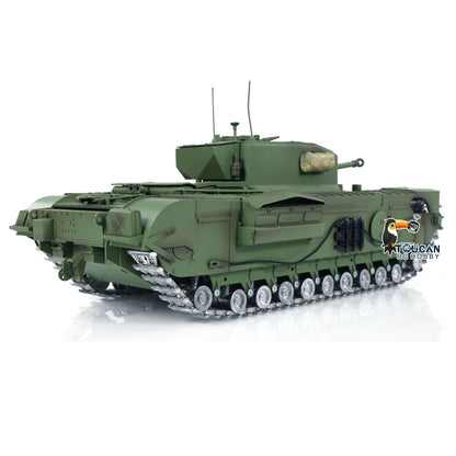 US STOCK Tongde 1/16 Military RC Tank Churchill Mk.VII Metal Tracks Wheels Gearbox Infrared Battle Model Radio Control Armored Vehicles Battery