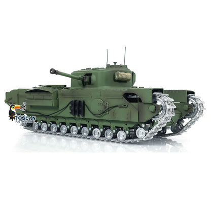 US STOCK Tongde 1/16 Military RC Tank Churchill Mk.VII Metal Tracks Wheels Gearbox Infrared Battle Model Radio Control Armored Vehicles Battery