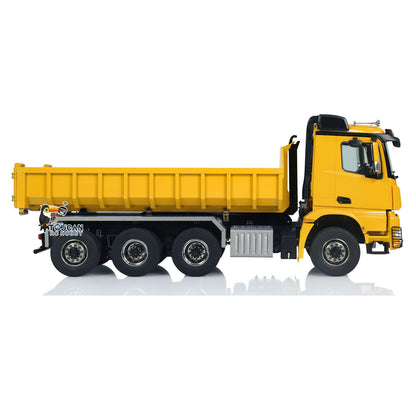 1/14 8x8 RC Hydraulic Dumper Car Roll Off Full Dump Rear Axle Steering with U-shaped High Short Standard Bucket Timber Flatbed