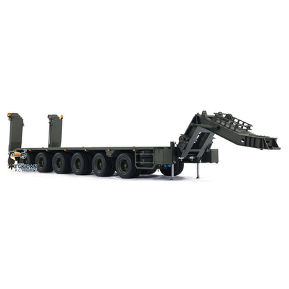 Metal RC Hydraulic Semi Trailer for 1/14 Elefant FAUN SLT-56 Tank Transporter Simulation Vehicle Model Light 6 Axles Servo