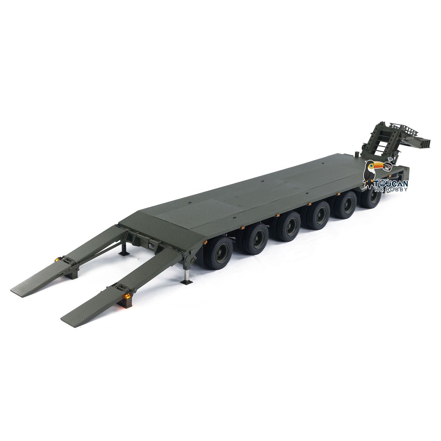 Metal RC Hydraulic Semi Trailer for 1/14 Elefant FAUN SLT-56 Tank Transporter Simulation Vehicle Model Light 6 Axles Servo