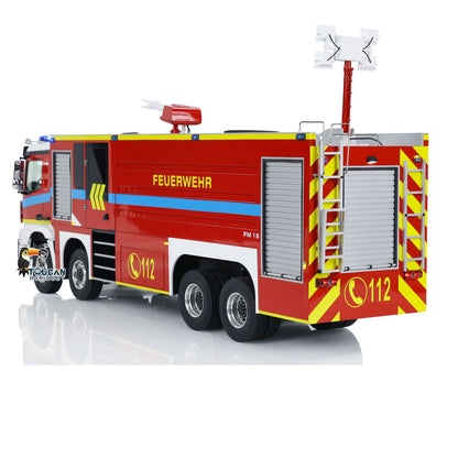 1/14 RC Fire Fighting Truck 8x8 Radio Control Fire Car Light Sound Metal Chassis Assembled and Painted Motor ESC Servo