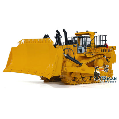 1/10 RC Hydraulic Bulldozer Heavy Duty Giant PL18EV Remote Control Dozer Model Smoking Unit FlySky PL18EV Assembled and Painted