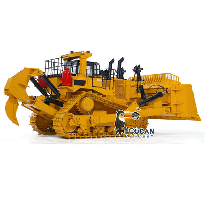 1/10 RC Hydraulic Bulldozer Heavy Duty Giant PL18EV Remote Control Dozer Model Smoking Unit FlySky PL18EV Assembled and Painted