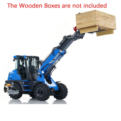 US STOCK AT1050 LESU 1/14 Hydraulic RC Fork Truck Telescopic Arm Radio Control Loader Electric Construction Vehicle Model Light