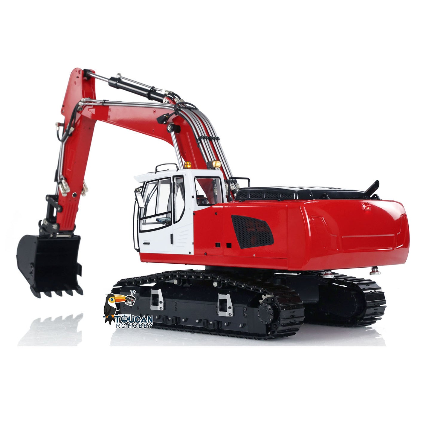 MTMODEL Metal Remote Control Tracked Digging Vehicle 1/14 2 Arms 946 RC Hydraulic Excavator Ripper Tiltable Bucket Grab Model